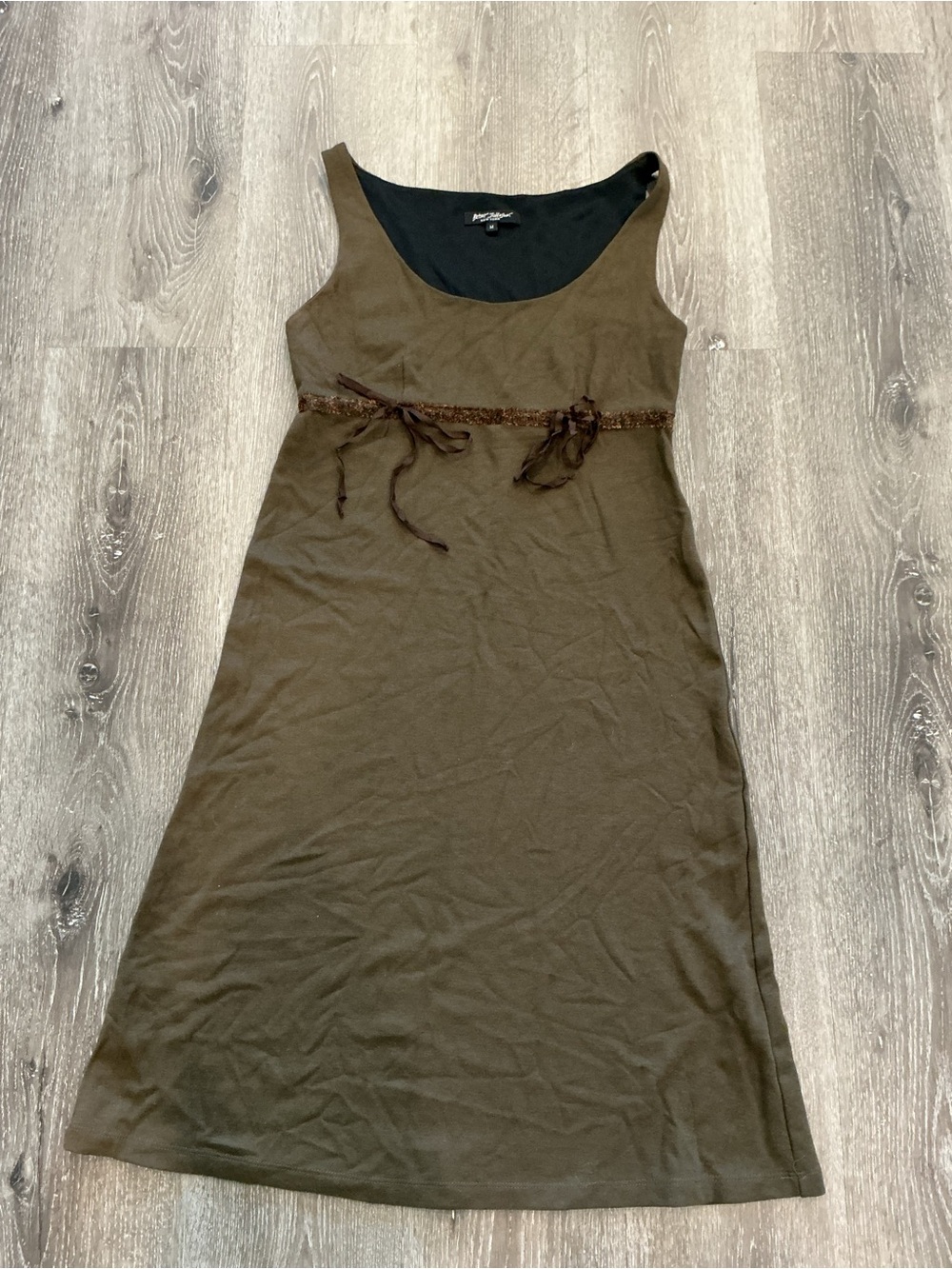 Betsey Johnson Milkmaid Dress Army Green Y2K Collector's Item VTG Size M Wool